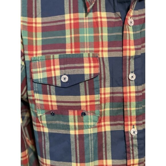 EVOLUTION Women's Button Up Plaid Shirt Plus-size 3XL Long Sleeves Elbow Patches - Picture 8 of 11